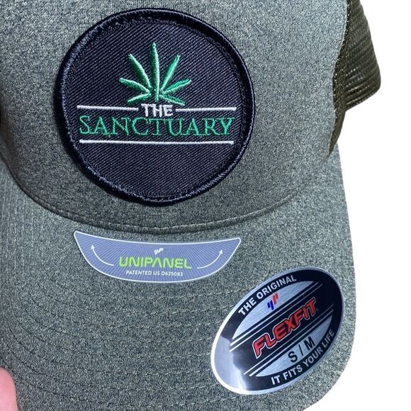 Flexfit yupoong small/medium hat the sanctuary green Uni panel new - Picture 2 of 5